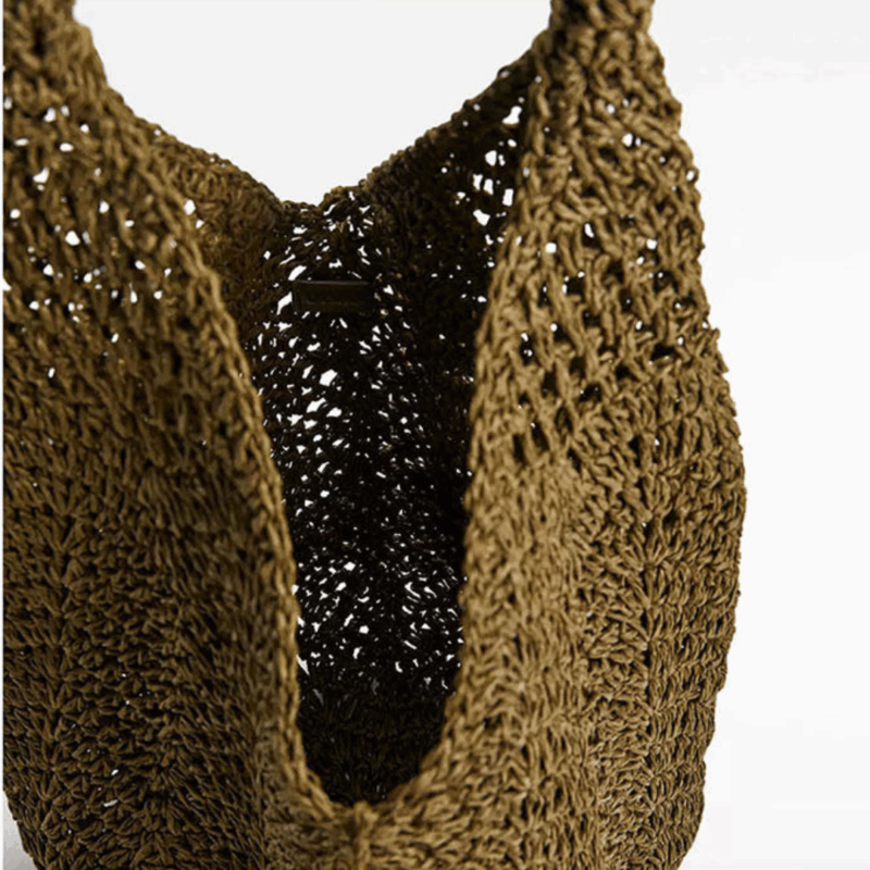 Corriza Raya Straw Sling Shoulder Bag - Image 7